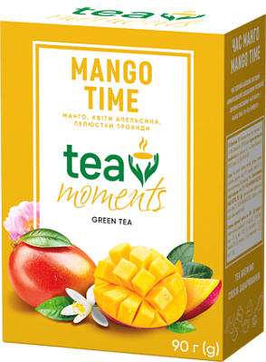 Чай Tea Moments "Mango Time" зелений листовий зі смаком манго, 90 г