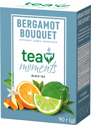 Чай Tea Moments "Bergamot Bouquet" чорний листовий зі смаком бергамоту, 90 г