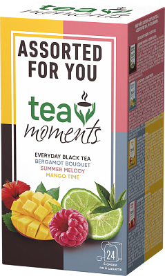 Чай Tea Moments "Assorted for You" асорті в сашетах, 24 сашети (4 смаки по 6 сашетів)