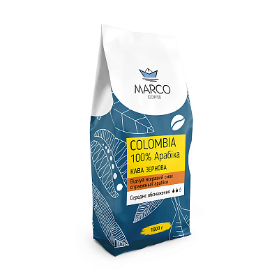 Кава Marco Coffee "Colombia" в зернах, 1000 гр