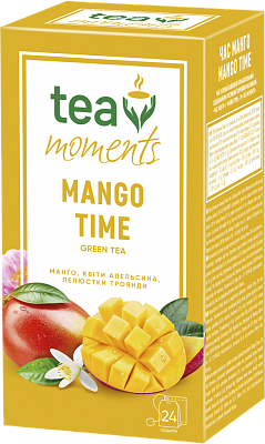 Чай Tea Moments "Mango Time" зелений з манго,  24 сашети