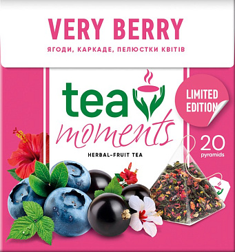Чай Tea moments "Verry Berry" фруктово-трав'яний з ягідний смаком 20 пірамідок