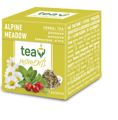 Чай TМ Tea Moments «Альпійський Луг» / «Alpine Meadow» 1,8 г трав’яний з м’ятою, ромашкою, лемонграсом та шипшиною