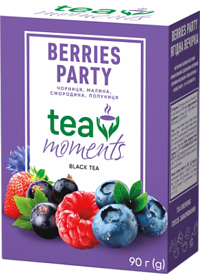 Чай Tea Moments "Berries Party" чорний листовий зі смаком лісових ягід, 90 г
