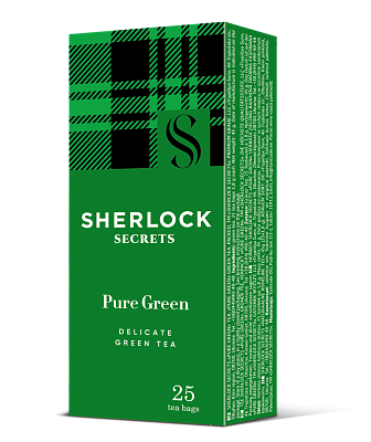 Чай Sherlock Secrets "Pure Green" зелений, 25 пакетиків