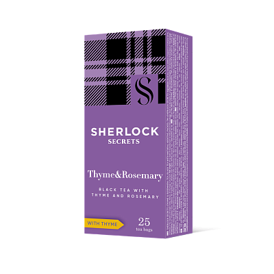 Чай Sherlock Secrets Thyme & Rosemary чорний з чебрецем та розмарином, 25 пакетиків