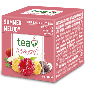 Чай Tea Moments "Summer Melody" фруктово-ягідний зі смаком малини, 1 пірамідка