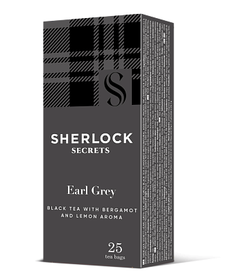 Чай Sherlock Secrets «Earl Grey» чорний зі смаком бергамоту та лимону, 25 пакетиків