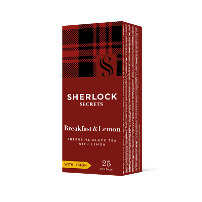 Чай Sherlock Secrets Breakfast & Lemon чорний з лимоном, 25 пакетиків