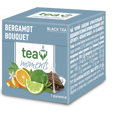 Чай Tea Moments "Bergamot Bouquet" чорний зі смаком бергамоту, 1 пірамідка
