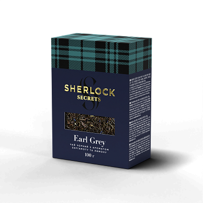 Чай Sherlock Secrets «Earl Grey» чорний листовий зі смаком бергамоту та лимону, 100 г